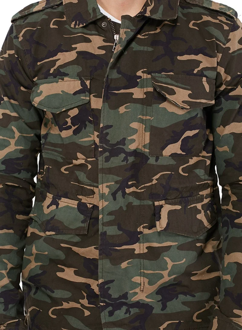 BELLFIELD Camo Print Field Jacket