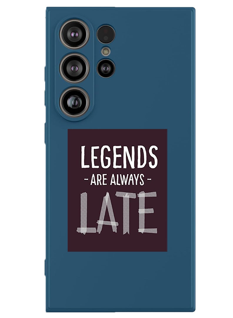 Theodor Protective Slim Fit Case Liquid Silicone Cover with Full Body Protection Anti-Scratch Shockproof Case For Samsung Galaxy S25 Ultra (Blue) - legends are always late - Image 1