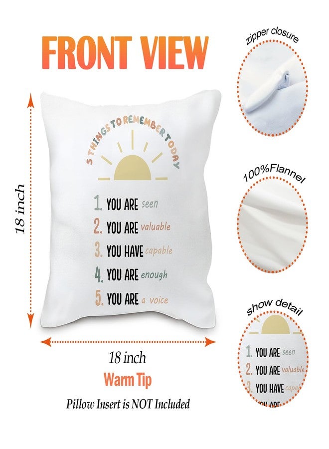 Nvotell Calming Corner Decorative Pillow Covers Set of 4 - Boho Throw Pillow Covers 18x18, Rainbow Calm Down Corner Supplies, Classroom Must Haves, Cozy Reading Corner Pillowcase - Image 5