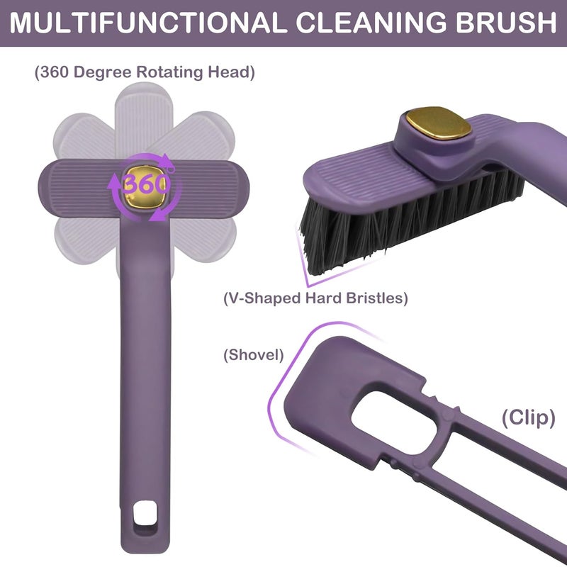 Tech King Multi-Function Rotating Crevice Cleaning Brush, 360 Degree Rotating Hard Bristle Crevice Gap Brush, Corners Cleaning Tool for Cleaning Bathroom, Kitchens Tile Floors - Image 3