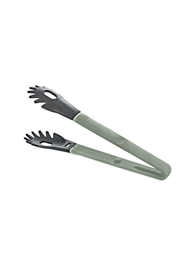 Freecook Plastic Spaghetti Tongs for Nonstick Cookware – Non-Scratch Pasta & Salad Serving Tongs 27cm -Green - Image 1
