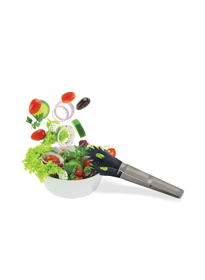 Freecook Plastic Spaghetti Tongs for Nonstick Cookware – Non-Scratch Pasta & Salad Serving Tongs 27cm -Green - Image 2