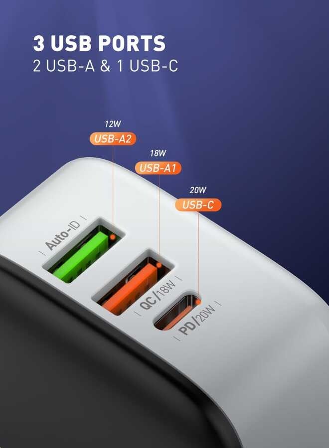 CELIBERY PD32W USB C Charger Block, PD3.0/QC 3.0 Type Adapter, 3 Ports CEELIBERY Wall Charger Compact Type C Charger Fast Charging for iPhone 16/16 Pro/16 Pro Max/15 Pro, for MacBook Pro/Air - Image 4