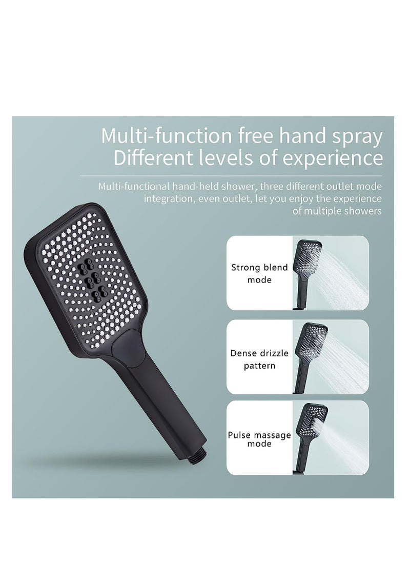 COOLBABY Black Shower System with LED Digital Display Shower Faucet Set Wall Mount Rain Mixer Shower Combo Set 4 Way Shower Fixture with 12" Rain Shower Head, 3 Mode Handheld Shower, Bidet Shower
