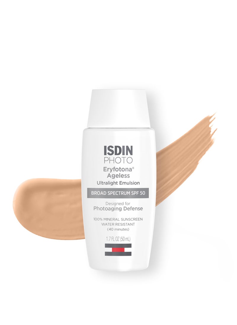 Isdinceutics - Isdin Eryfotona Ageless Sunscreen Zinc Oxide and 100 Mineral Tinted Sunscreen SPF 50 - Image 1