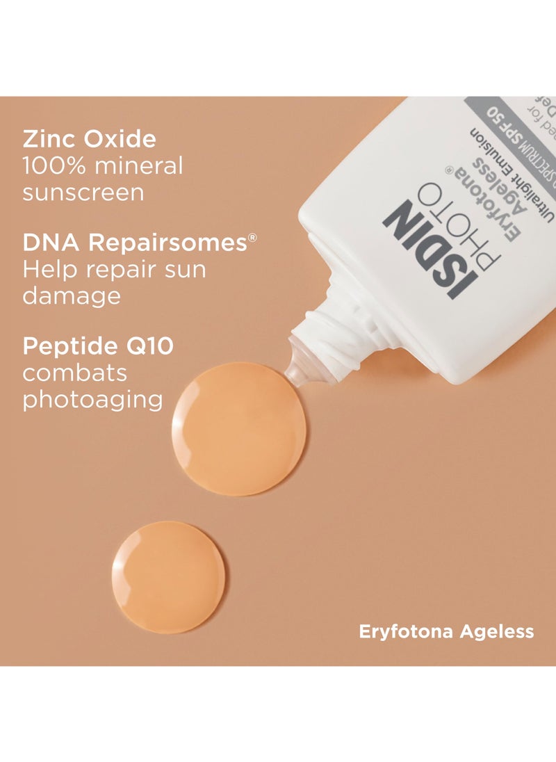 Isdinceutics - Isdin Eryfotona Ageless Sunscreen Zinc Oxide and 100 Mineral Tinted Sunscreen SPF 50 - Image 1