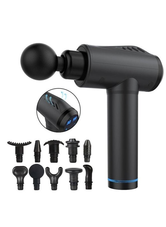 عربست مسدس تدليك الأنسجة العميقة ، مسدس تدليك إيقاع العضلات الصامت المحمول مع 8 رؤوس تدليك ، 9 سرعات ، مدلك لفافة العضلات العميقة المحمولة ، مسدس تدليك العضلات القابل لإعادة الشحن - Image 1