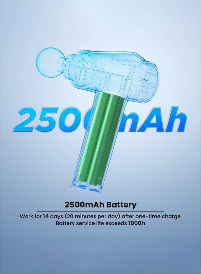 عربست مسدس تدليك الأنسجة العميقة ، مسدس تدليك إيقاع العضلات الصامت المحمول مع 8 رؤوس تدليك ، 9 سرعات ، مدلك لفافة العضلات العميقة المحمولة ، مسدس تدليك العضلات القابل لإعادة الشحن - Image 5