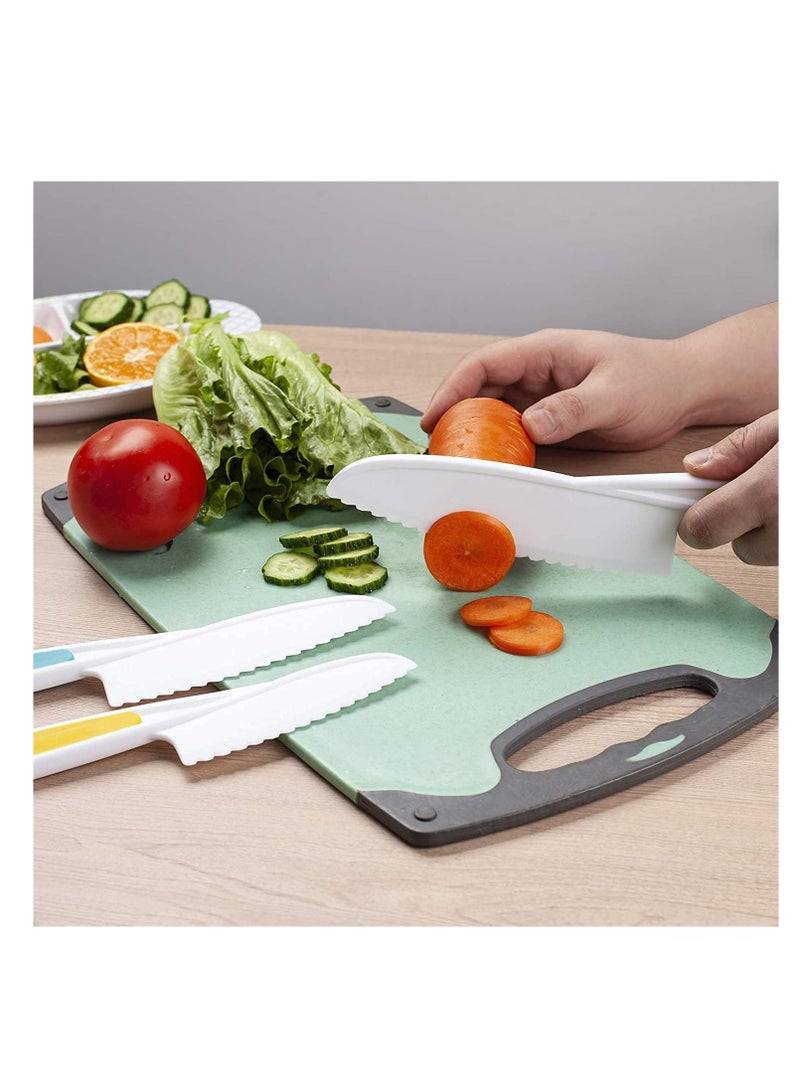 8 Pieces Kids Kitchen Knife Set Plastic - Chef Nylon Knives Children's Safe Cooking for Fruit, Bread, Cake, Salad, Lettuce - Image 2