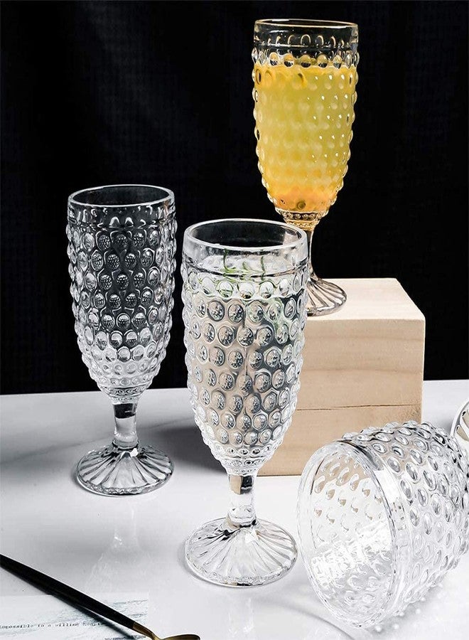 EVEREST GLOBAL Hobnail Drinking Glasses Goblet Water set of 6, 13 oz Iced Tea Glasses Ideal for Soda Wine Milk Coke Juice and Beer Perfect for Weddings Parties Bars - Image 3