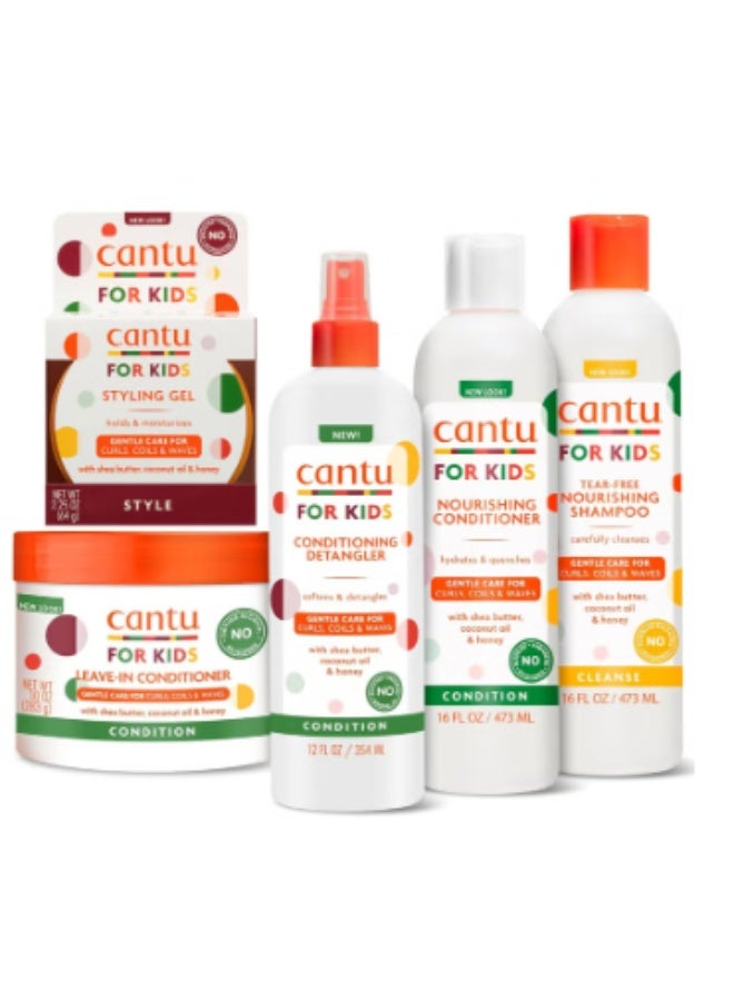 كانتو مجموعة كانتو للعناية الكاملة بشعر الأطفال – 5 قطع (شامبو + بلسم + مزيل التشابك + بلسم يُترك على الشعر + جل تصفيف) - Image 2