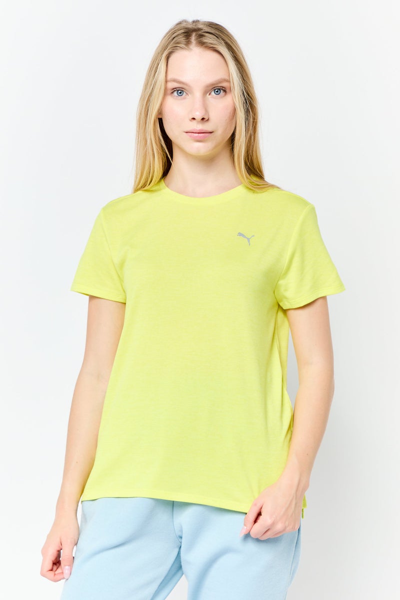 PUMA Women Sportswear Fit Short Sleeve Running T-Shirt, Yellow Burst - Image 1