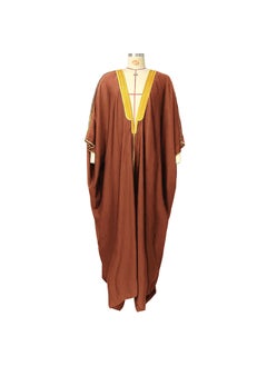 Generic Satin Embroidered Muslim Graduation Robe Black  - Image 4
