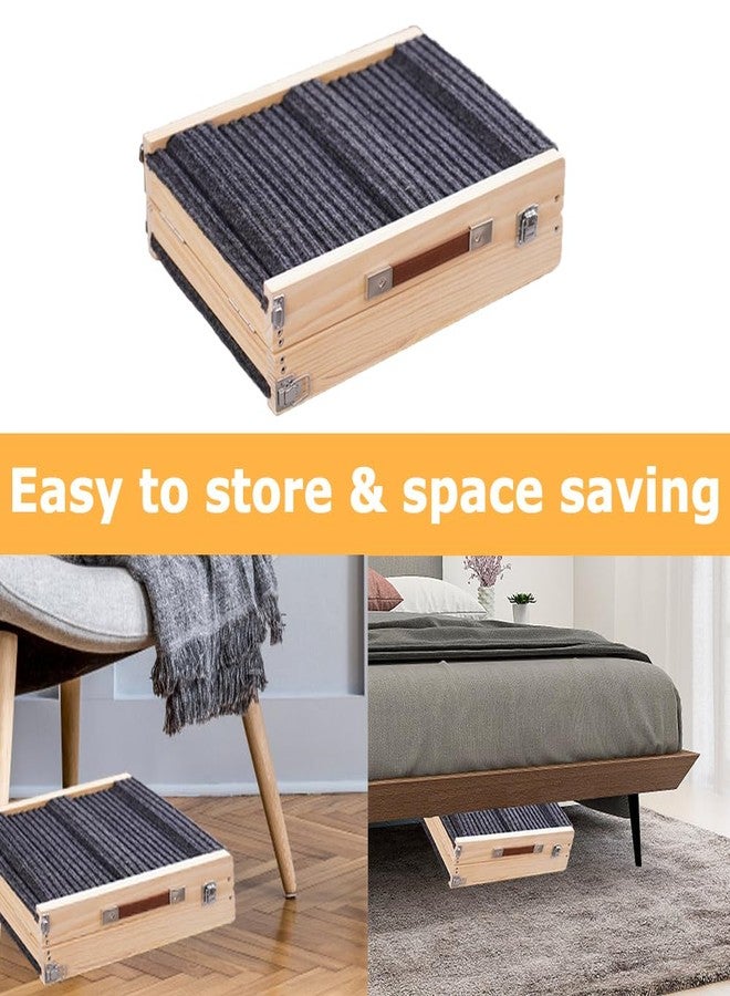 Aitakatta Adjustable Dog Ramp, Portable Folding Pet Ramp, 32" Long Wooden Pet Ramp for Bed with Non-Slip Traction Mat for Small Dogs, Dog Climbing Ladder for Sofa, Bed, Couch, Car (LGPT1, Gray) - Image 3