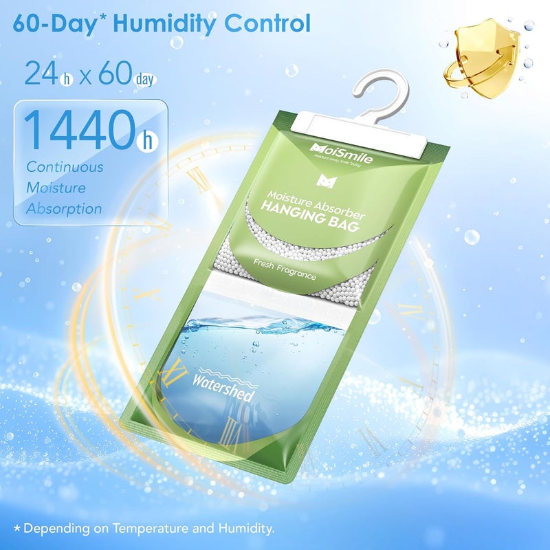 Moismile Moisture Absorbers Hanging Bags - 10 Pack Dehumidifier with Fresh Fragrance - Image 5