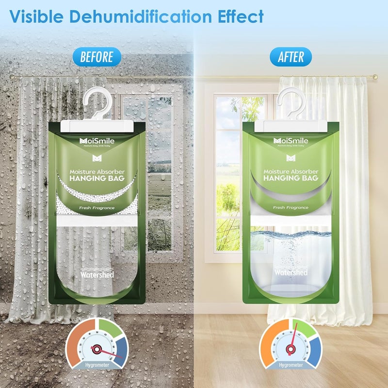Moismile Moisture Absorbers Hanging Bags - 10 Pack Dehumidifier with Fresh Fragrance - Image 2