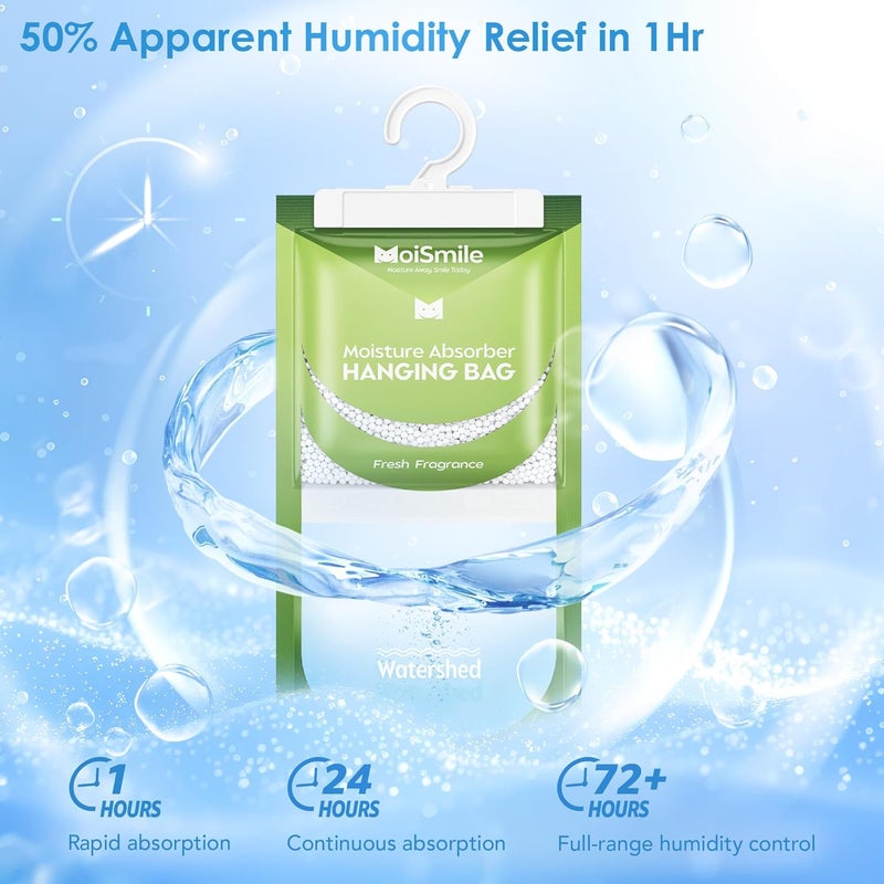 Moismile Moisture Absorbers Hanging Bags - 10 Pack Dehumidifier with Fresh Fragrance - Image 3