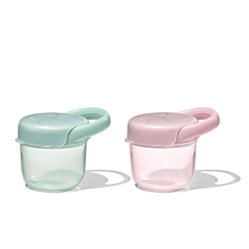 OXO Tot Snack Cup with Lid 2 Pack Opal and Blossom
