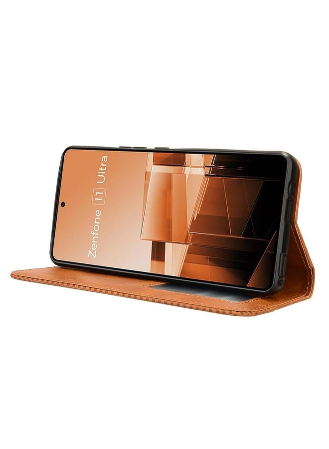 S-TOP Case For Asus Zenfone 11 Ultra Magnetic Buckle Retro Texture Leather Phone Case - Image 5