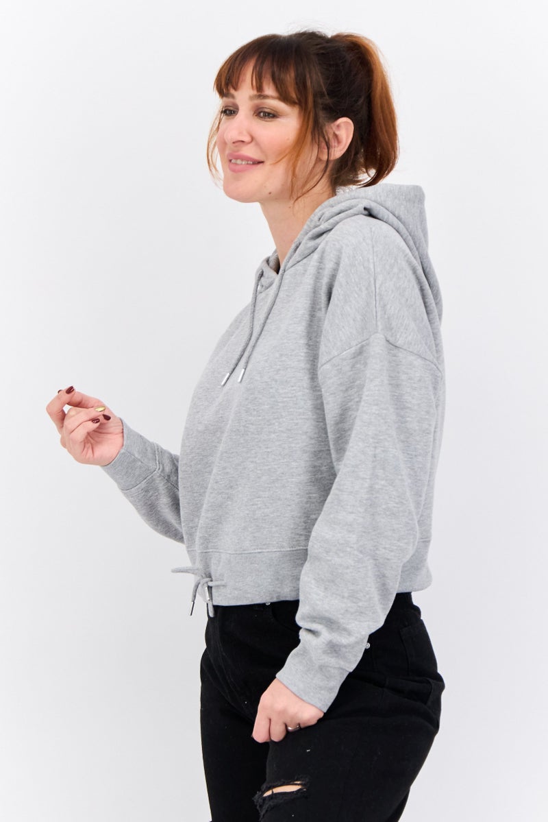 JUICE Women Hoodie Plain Long Sleeves Sweatshirt, Grey - Image 2