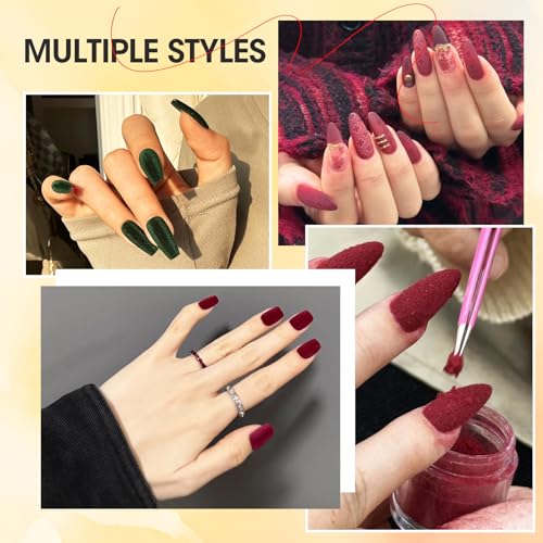 LightStone 65g Flocking Powder - Velvet Fibers - Flocking Powder for Crafts/Taba Squishy/Nails Art/Doll Decorations/DIY Scenery (Red) - Image 5