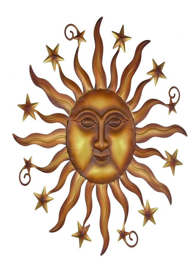 Liffy 24" Sun Metal Wall Art Outdoor Decor - 3D Sun Face Metal Wall Sculpture - Hanging Decoration Gift Ideal for Home Accent, Bedroom, Garden, Patio, Farmhouse - Lively and Vibrant - Image 1