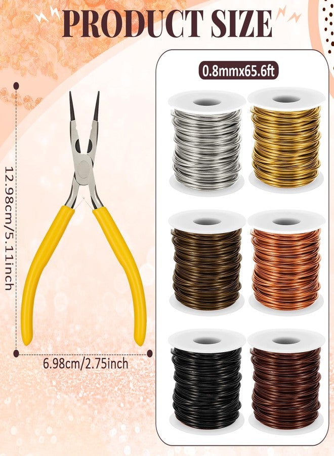 Mudder 6 Rolls 20 Gauge Jewelry Wire for Jewelry Making and Pliers - Silver Craft Tarnish Resistant Beading Wire for DIY Craft Making Supplies, Classic 6 Colors - Image 2