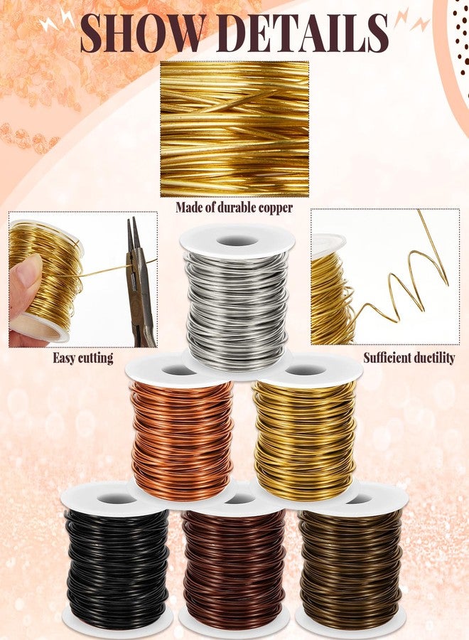 Mudder 6 Rolls 20 Gauge Jewelry Wire for Jewelry Making and Pliers - Silver Craft Tarnish Resistant Beading Wire for DIY Craft Making Supplies, Classic 6 Colors - Image 5