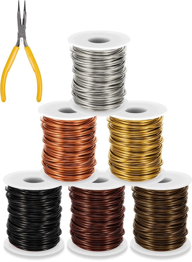Mudder 6 Rolls 20 Gauge Jewelry Wire for Jewelry Making and Pliers - Silver Craft Tarnish Resistant Beading Wire for DIY Craft Making Supplies, Classic 6 Colors - Image 1
