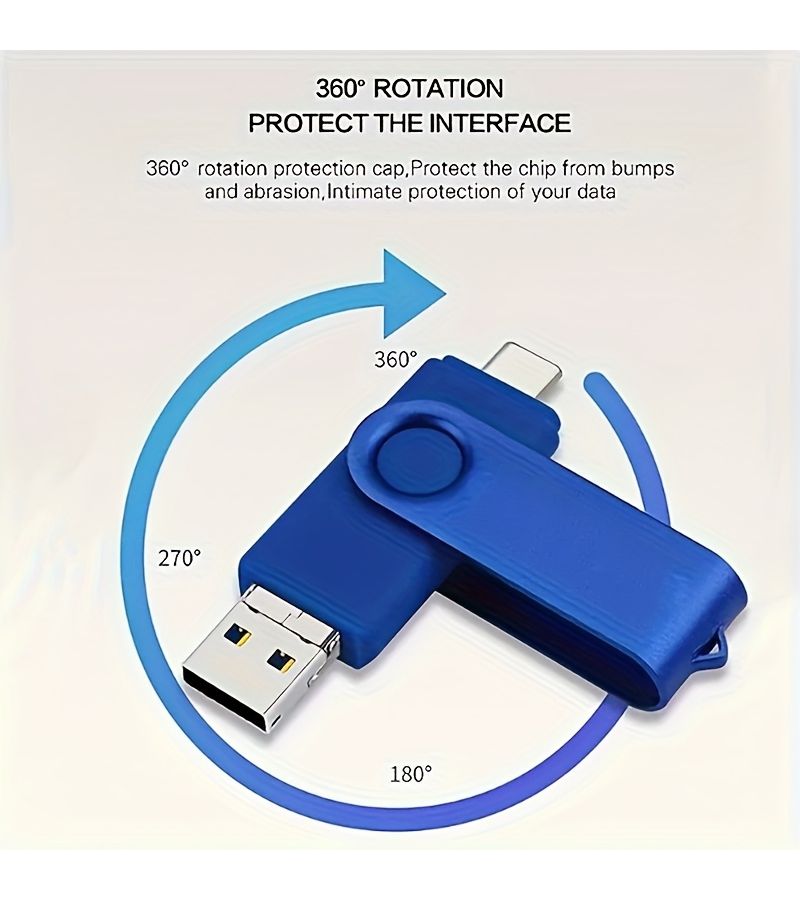 محرك أقراص فلاش USB-C أخضر سعة 90 جيجابايت، مزدوج النوع C OTG، تخزين عالي السرعة محمول - Image 4