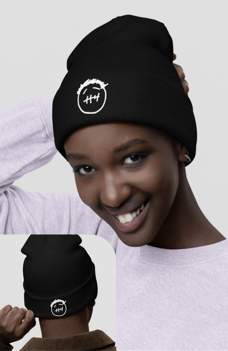 Fuddy Moda Travis Scott Logo Printed Outdoor Foldable Beanie, Rapper Printed Camisole Winter Hat  - Image 1