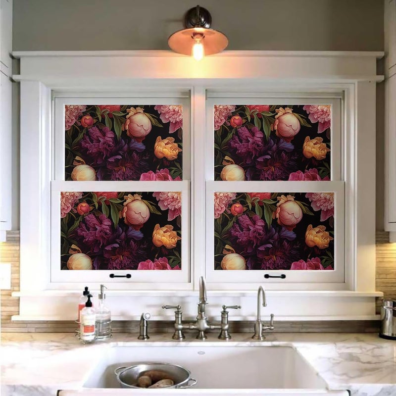 MuralPeel Vintage Pink Peony Floral Pink/Purple/Yellow Flowers Peel and Stick Wallpaper Self Adhesive Removable Easy Peel Off Contact Paper Stick on Wall Paper for Bedroom Cabinet Renter Friendly - Image 4