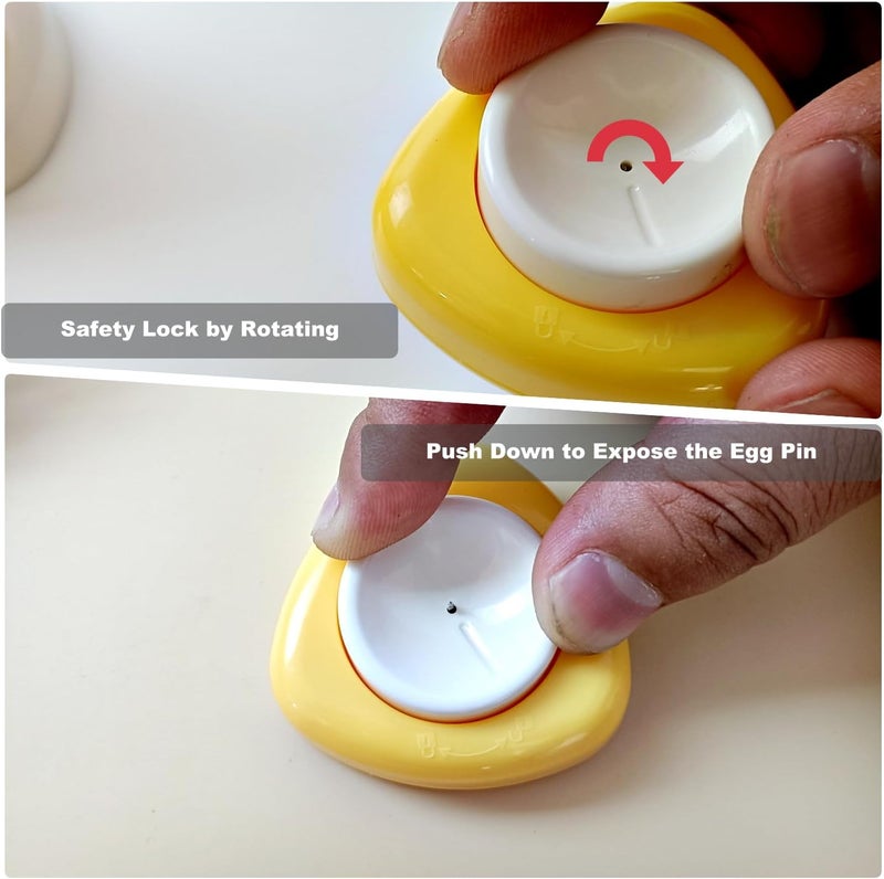 ChaLeeMoo Magenetic Egg Piercer for Raw Eggs to Get Good Hard Boiled Eggs, Egg Poker with Safety Lock Egg Pin, Easy Egg Peeler By Punching Hole at Bigger End of the Egg Before Boiling, 2 Pack - Image 5