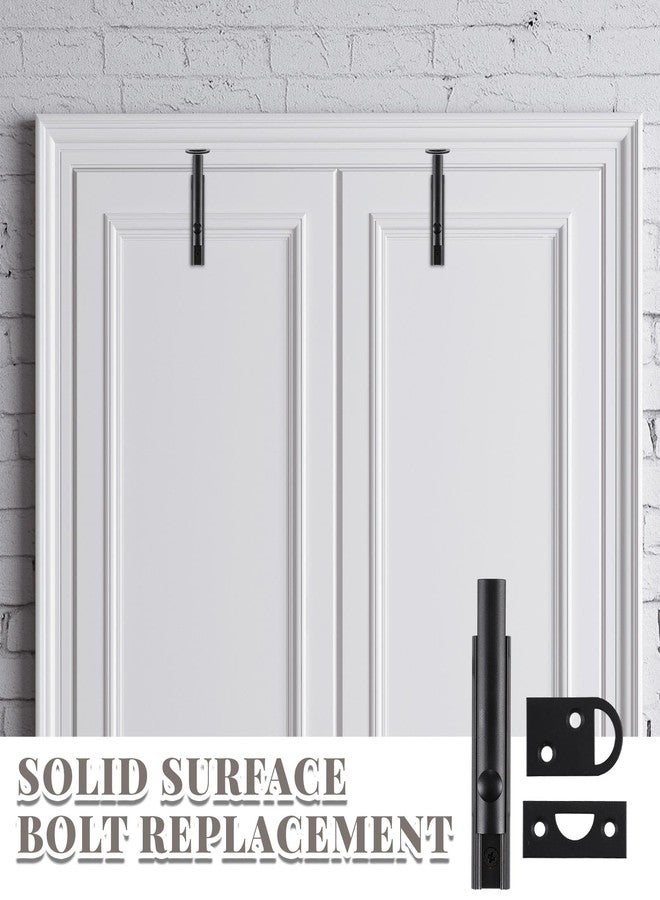 Lothee 4 Pcs Door Latches for Top of Door Solid Brass Surface Bolt 3", Door Slide Bolt Matte Black Lock - Image 5