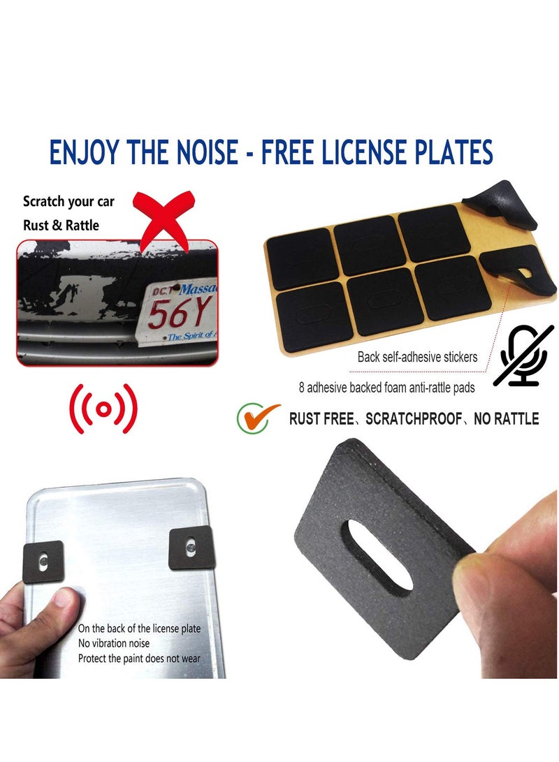 SYOSI Anti Theft License Plate Screws Set Stainless Steel Bolts Fasteners Kits for Car Tag Frame 1/4" M6 Security Screw Set with Rust Proof Chrome Screw Caps Cover Tamper Resistant Mounting Hardware - Image 5