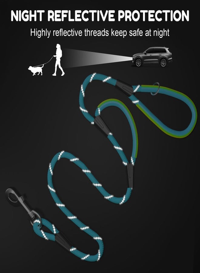 XiaZ Heavy Duty Dog Leash 2 Handles 4/5/6ft-Blue XiaZ Dog Leashes for Medium Large Dogs That Pull 1/2 Inch 1000lb Strength Thick Rope Leash PVC Waterproof-Handles Metal Hook Nighttime Safety - Image 3