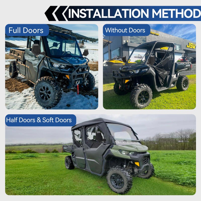 Esploratori Defender Mirror, UTV Side mirror For No Door & Half Door & Full Door, Adjustable UTV Mirrors Compatible with 2016-2025 Can Am Defender HD5 HD7 HD8 HD9 HD9 MAX (Includes 1 PCS Seat Belt Bypass) - Image 2