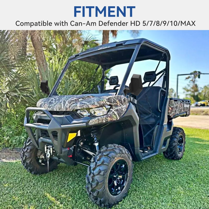Esploratori Defender Mirror, UTV Side mirror For No Door & Half Door & Full Door, Adjustable UTV Mirrors Compatible with 2016-2025 Can Am Defender HD5 HD7 HD8 HD9 HD9 MAX (Includes 1 PCS Seat Belt Bypass) - Image 4