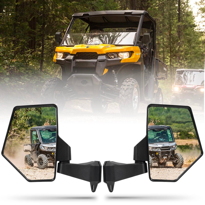 Esploratori Defender Mirror, UTV Side mirror For No Door & Half Door & Full Door, Adjustable UTV Mirrors Compatible with 2016-2025 Can Am Defender HD5 HD7 HD8 HD9 HD9 MAX (Includes 1 PCS Seat Belt Bypass) - Image 1
