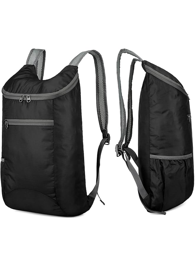 X spring Lightweight Foldable Backpack Compact Travel Backpack for Hiking Camping Outdoor Activities 35L Waterproof Packable Daypack with USB Charging Port (Black) - Image 4