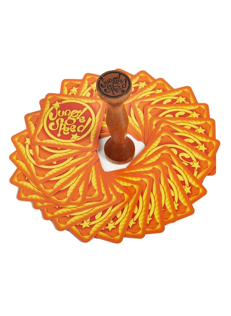Jungle Speed Board Game Party Cards Game Brown Wood Token Run Fast Pair Forest Speed Game for Kids Family