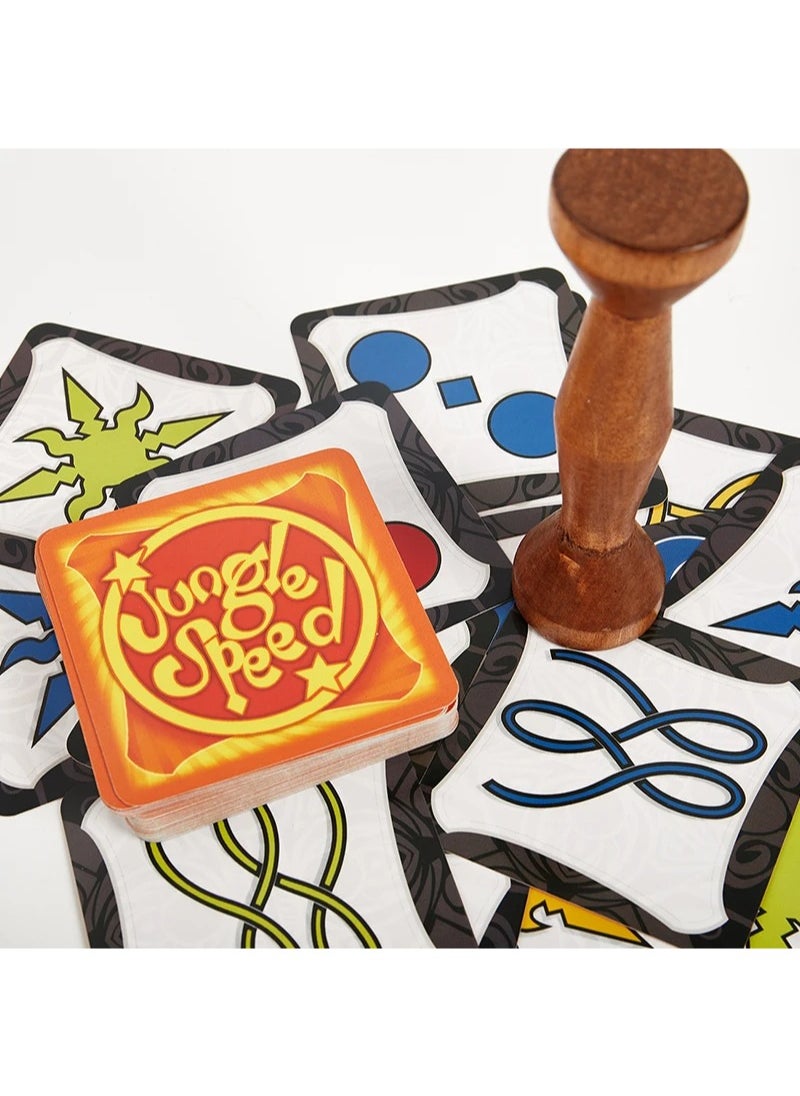 Jungle Speed Board Game Party Cards Game Brown Wood Token Run Fast Pair Forest Speed Game for Kids Family