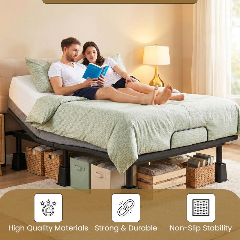 Kings Brand Furniture 6-inch Bed Risers - Set of 4 Black Heavy Duty Stackable Furniture Risers for Under Bed Storage, Desk, Sofa, Couch - Image 3