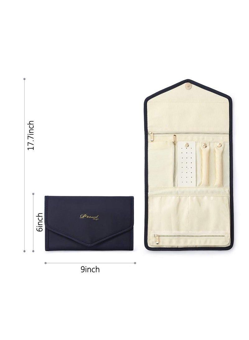 KASTWAVE Travel Jewelry Organizer, Travel Jewellery Storage Bag for Multiple Necklaces, Rings, Bracelets, Watch, Earings - Image 4