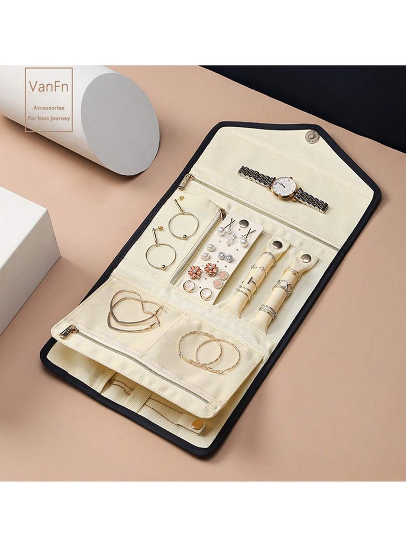 KASTWAVE Travel Jewelry Organizer, Travel Jewellery Storage Bag for Multiple Necklaces, Rings, Bracelets, Watch, Earings - Image 2