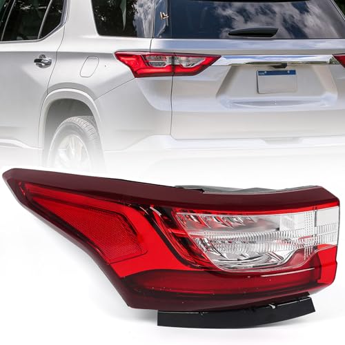 Huray LED Outer Tail Light Assembly Compatible with Chevy Traverse 2018-2021, LH Taillight w/Bulbs OE Style Tail lamp Rear Brake Lamp Replacement for 84618033 GM2804130 Driver Side - Image 1