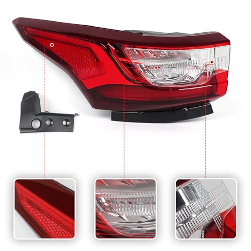 Huray LED Outer Tail Light Assembly Compatible with Chevy Traverse 2018-2021, LH Taillight w/Bulbs OE Style Tail lamp Rear Brake Lamp Replacement for 84618033 GM2804130 Driver Side - Image 2