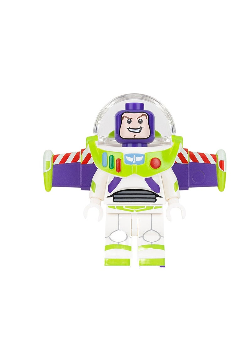 16 Pieces Cartoon Shark Sausage Pizza Man Buzz Lightyear Building Block Dolls Action Figures Set