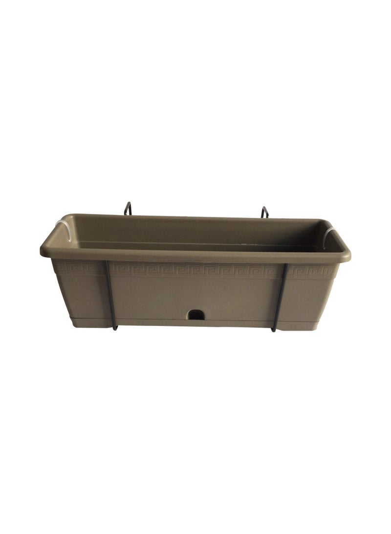 أيدل طقم زراعة الزهور المعلق المستطيل VERSILIA 40CM-50CM - أصص للبالكون والحدائق الداخلية مع خطافات - أصص معلقة بلاستيكية متينة - صنع في إيطاليا - من Idel - Image 1