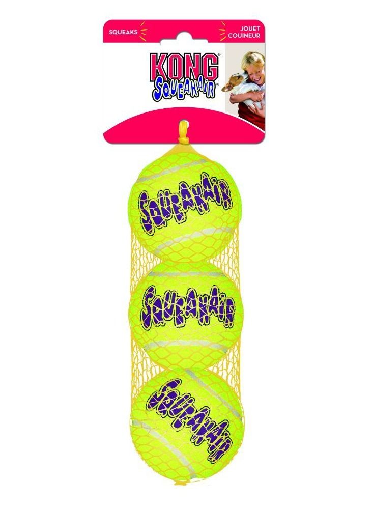 Kong عبوة من 3 كرات تنس صاخبة للكلاب باللون الأخضر - Image 1